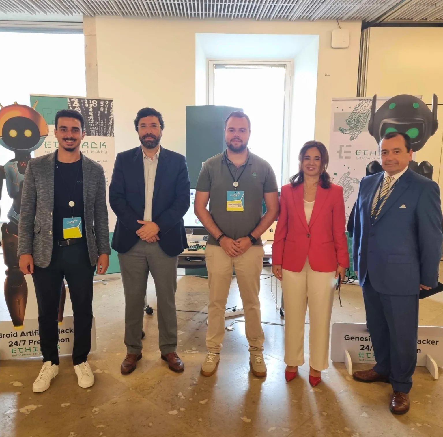 Jorge, André with António Gameiro Marques, Lino Santos, and Isabel Baptista from CNCS